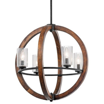 Grand Bank 4-Light Chandelier in Auburn Stained Finish