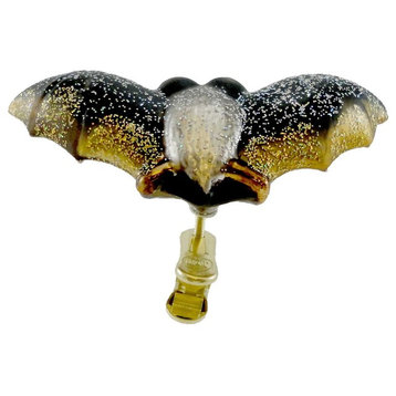 Old World Christmas Clip On Bat Glass Ornament Halloween Wings Flying 12308