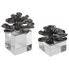 Uttermost 2-Piece Indian Lotus Metallic Silver Flower Set
