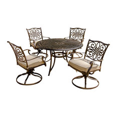 Traditions 5-Piece Dining Set, Four Swivel Rockers, 48" Round Table