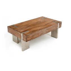 Modern Rustic Block Coffee Table - Coffee Tables