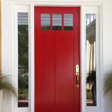 Red Door, White Frame