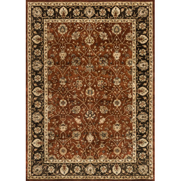 100% New Zealand Wool, Rust / Espresso Yorkshire Area Rug by Loloi, 5'x7'6"