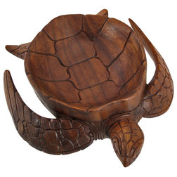Beach Style Fruit Bowls And Baskets Beautiful Carved Mahogany Sea Turtle Candy Dish