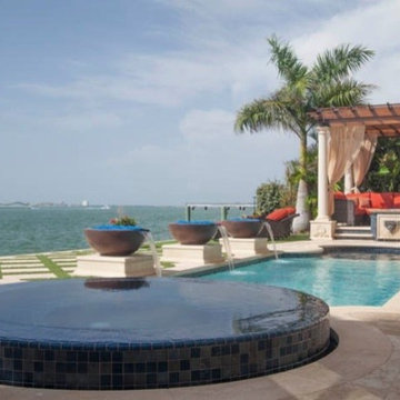 Florida Residence Waterline, Spa, and Fountain Glass Tile