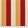 Gold, Ivory And Crimson Thick Tri-Color Stripes Upholstery Fabric By The Yard