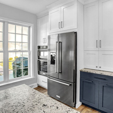 Blue & White Transitional Kitchen Remodel