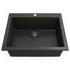 BOCCHI 1606-504-2020CH Dual Mount Granite Composite 24" 1 Bowl Kitchen Sink Kit