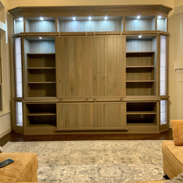 Frisco Texas - Double White Oak Custom Wall unit