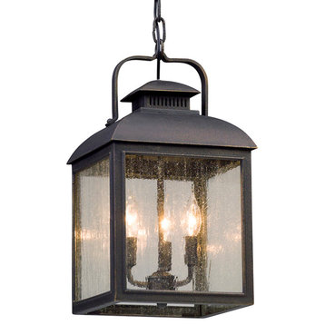 Chamberlain, Outdoor Pendant, Clear Seeded Glass - Incandescent