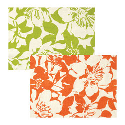 Orange/Lime Peony Placemat - Dinnerware