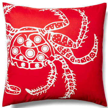 Crab Red Outdoor Pillow