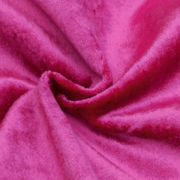 Hot Pink Fuchsia Cotton Velvet Fabric By The Yard, 6 Yards For Curtain, Dress