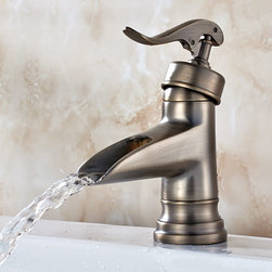 Single Handle Nickel Brushed Bathroom Sink Faucet T0599M - Bathroom Sink Faucets