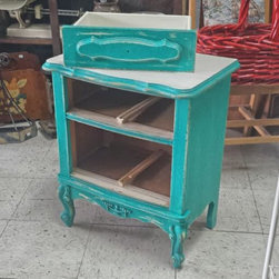 Shabby Chic Turquoise Night Stand - Nightstands And Bedside Tables