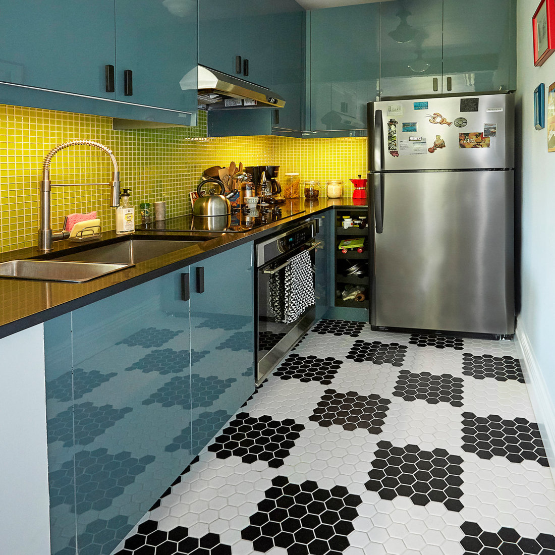 Finished galley kitchen