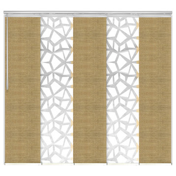 Scattered-Daffodil 5-Panel Track Extendable Vertical Blinds 58-110"x94"