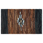 Matador - Set of 4 Matador 13x20" Placemats, Brown Diamond - Durable as they are striking in design, the Matador Collection of Leather products are meticulously made by hand-weaving leather strips as the weft of the placemat and a fine cotton strand as the warp, resulting in a beautiful, rustic texture and interesting natural braided pattern.  Made of soft leather interwoven with a cotton foundation, this set of 4 placemats makes sense ecologically, aesthetically, and economically.  Hand made in villages of North Central India; this set includes 4 13x20” placemats in shades of brown leather accented with a white and tan diamond pattern.  An elegant complement to any décor, this leather set is completely reversible and extremely durable.