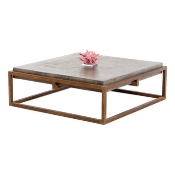 48 inch square glass coffee table