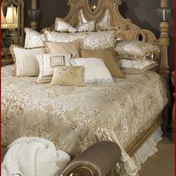 AICO Furniture - Luxembourg Bedding Set - AI-LUXEMB-CRM - Bedroom Products