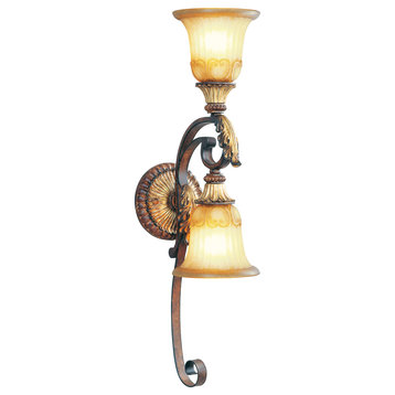 Villa Verona Wall Sconce, Verona Bronze With Aged Gold Leaf Accents