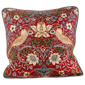 Designer Pillow Cover William Morris "Strawberry Thief", 20x20