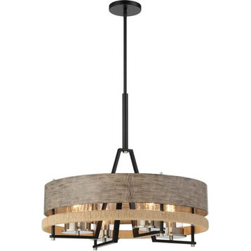 Silver Creek 4-Light Chandelier in Stone Grey, Coal, and Brushed Nickel