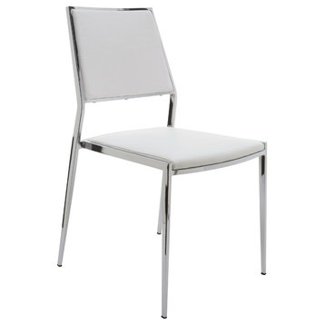 Aaron Vinyl Dining Chair, White