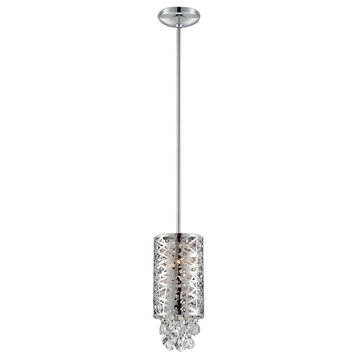 Benedetta Pendants, Chrome Clear With Chrome shade