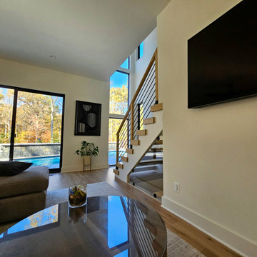 Project #111 | Open-Riser Staircase with Glass Panel Detail