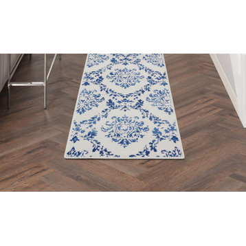 Nourison Whimsicle 2' x 8' Ivory Navy Farmhouse Indoor Area Rug