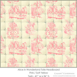 Alice Pink & Yellow Toile Headboard Casart wallcovering - Wall Decor