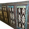 Consigned Antique Sideboard Iron Jali Buffet Dresser Reclaimed Wood Furniture