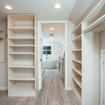 Elegant Master Bathroom & Closet in Previous Attic Space in Alexandria