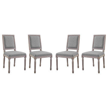 Court Dining Side Chair Upholstered Fabric Set of 4 EEI-3501-LGR