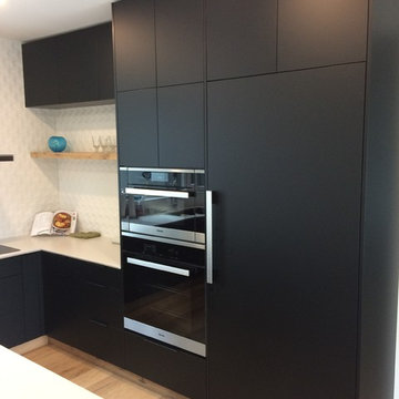 Matt Black Flat Panel Mid-century Modern