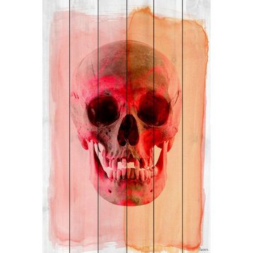 "Marvel Red Skull" Painting Print on White Wood, 16"x24"