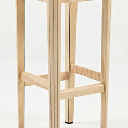 Curly Maple Stool with dyed pear inlay - Furniture