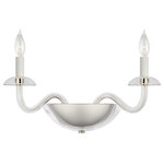 Visual Comfort & Co. - Brigitte Small Double Sconce in Clear Glass and Polished Nickel - Brigitte Small Double Sconce in Clear Glass and Polished Nickel