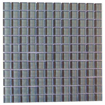 Metro 1 in x 1 in Glass Square Mosaic in Glossy Pebble Gray
