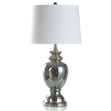 StyleCraft Glass, Steel Table Lamp With Smokey Gray Finish L332738DS