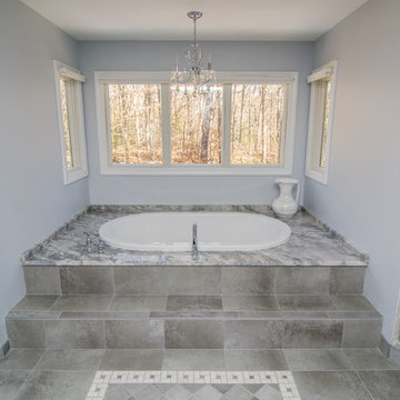 Super White Quartzite Master Bathroom