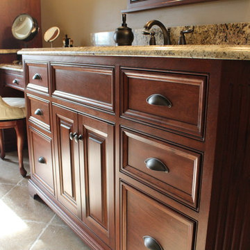 Traditional Bathroom w/ Built-In Makeup Station