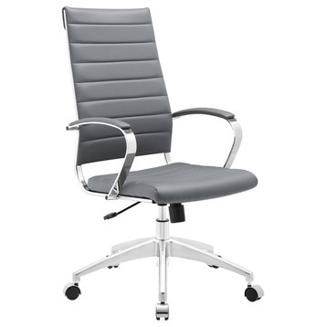 Jive Highback Faux Leather Office Chair, Gray