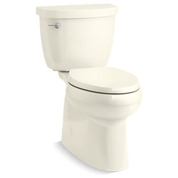Kohler Cimarron 2-Piece Elongated 1.28 GPF Toilet w/ Skirted Trapway, Biscuit