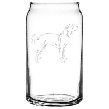 Billy Dog Themed Etched All Purpose 16oz. Libbey Can Glass