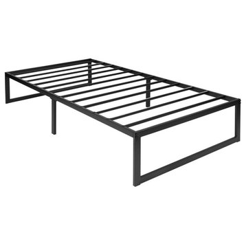 Universal 14 Inch Metal Platform Bed Frame - No Box Spring Needed w/ Steel...