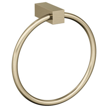 Amerock Monument Contemporary Towel Ring, Golden Champagne