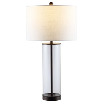 Harper 29" Glass LED Table Lamp, Oil Rubbed Bronze/Clear