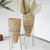 Natural Tall Seagrass Cone Planters 2-Piece Set